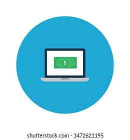 online pay glyph flat vector icon
