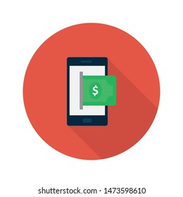online pay glyph flat vector icon