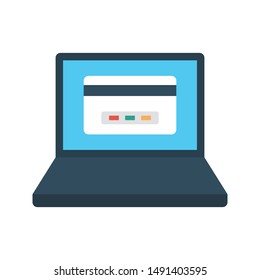 online pay glyph flat vector icon