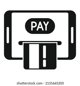 Icono de pago en línea vector simple. Dinero móvil. Servicio digital