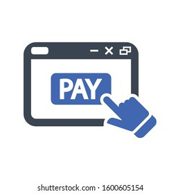Online pay icon, Vector graphics