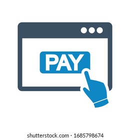 Online, pay icon (vector illustration)
