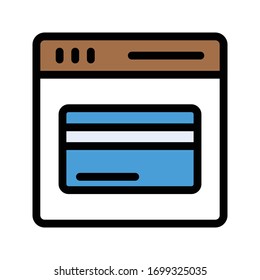online pay vector flat color icon 