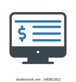 online pay  vector glyph color icon 