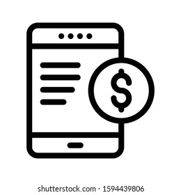 online pay vector thin line icon 