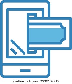 Icono azul de pago en línea - Icono único, vector 