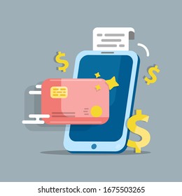 Online payment. payment by smartphone
