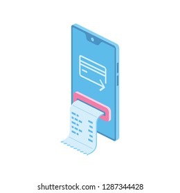 Online Payment card mobile app 3d vector icon isometric pink and blue color minimalism illustrate
