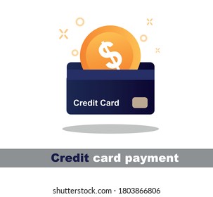 Online payment concept. payment by credit card. Cashless payment concept. Flat design vector illustration
