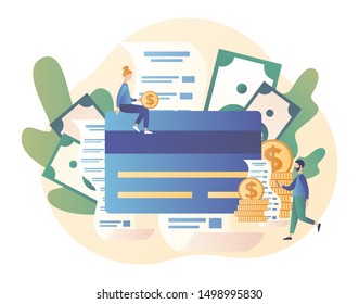 Online payment concept. Digital bill. Modern flat cartoon style. Vector illustration