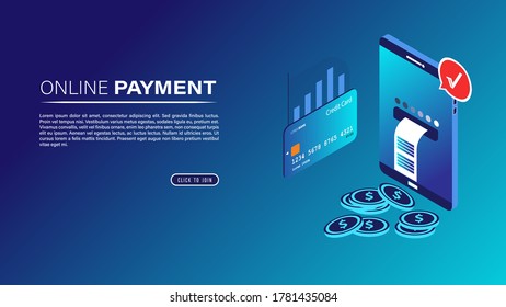 online payment concept flat design