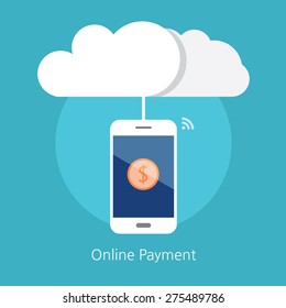 online payment concept flat icon 