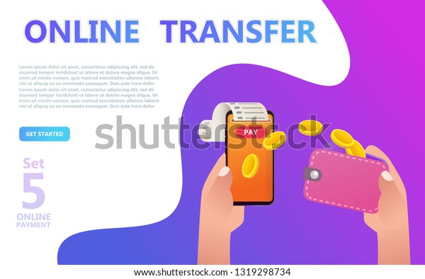 Online Payment Concept Illustration Set Internet Stock Vector