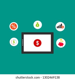 online payment online concept. Internet payments, protection money transfer, online bank vector illustration