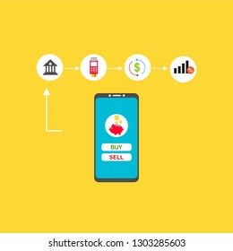 online payment online concept. Internet payments, protection money transfer, online bank vector illustration