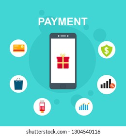 online payment online concept. Internet payments, protection money transfer, online bank vector illustration