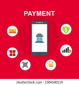 online payment online concept. Internet payments, protection money transfer, online bank vector illustration