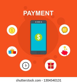 online payment online concept. Internet payments, protection money transfer, online bank vector illustration