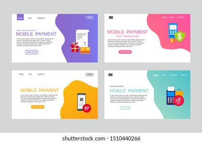 online payment online concept. Internet payments, protection money transfer, online bank vector illustration. Landing page template.