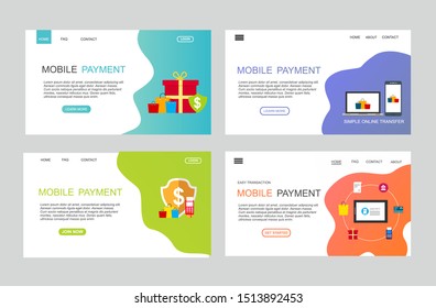 online payment online concept. Internet payments, protection money transfer, online bank vector illustration. Landing page template.