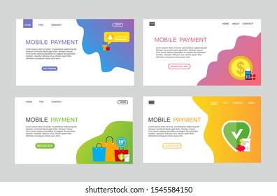 online payment online concept. Internet payments, protection money transfer, online bank vector illustration. Landing page template.