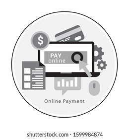 Online Payment Concept. Internet payments, data protection, money transfer, online banking