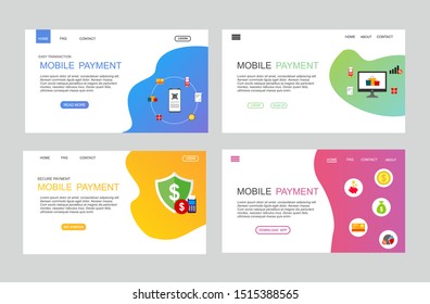 online payment online concept. Landing page template. Easy to edit and customize. Vector illustration