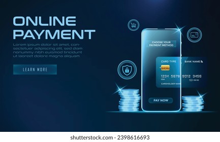 Online Payment Concept with Smartphone and Credit Card. Online Bill Payment and Online Banking Concept. Secure Payment Gateway