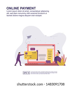 Online payment concept vector illustration flat design for presentation, social media promotion, banner, and more