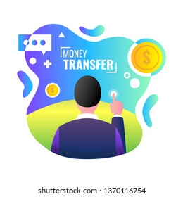 Online payment concept. Web banner. Vector illustration.
