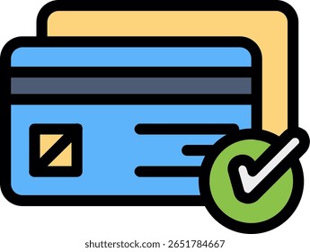 Online Payment Confirmation Line Filled Icon Design