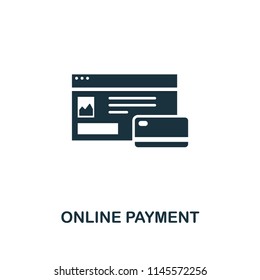 Online Payment creative icon. Simple element illustration. Online Payment concept symbol design from online marketing collection. For using in web design, apps, software, print