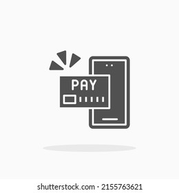 Online payment credit card debit glyph icon. Can be used for digital product, presentation, print design and more.
