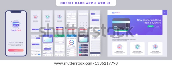 Online Payment Credit Cards App Ui Stock Vector (Royalty ...