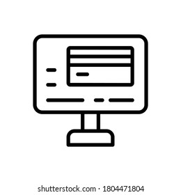 Online payment, desktop icon. Simple line, outline vector elements of economy icons for ui and ux, website or mobile application