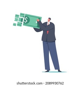 Online-Zahlung, Electronic Virtual Transaction Concept. Kleinere männliche Charaktere transferieren Geld über digitale Brieftasche. Cashless Pay Plattform oder Anwendung, einzelne Cartoon People Vektorgrafik