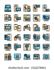 ilustración vectorial del paquete web de esquema de pago en línea