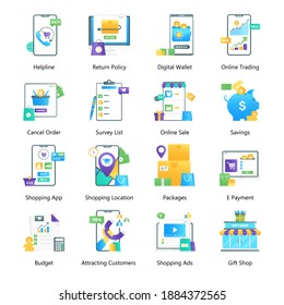 
Online Payment Flat Gradient Vectors Pack 
