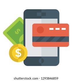 Online payment flat icon design 