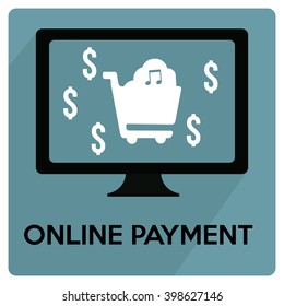 online payment flat illustration in color