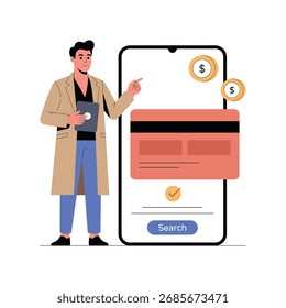 Pagamento Online Ilustração plana Eps 10 Arquivo