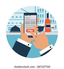 Online payment, flat styled icon