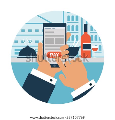 Online payment, flat styled icon