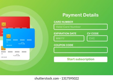 Online payment form. Online digital invoice on smartphone. Vector stock illustration.