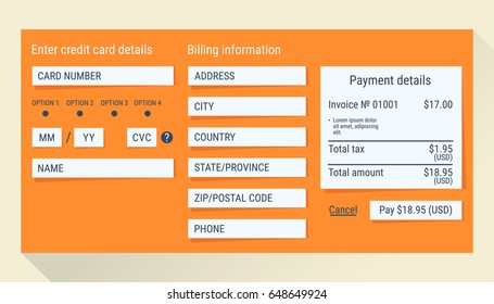 Online payment form / online digital invoice