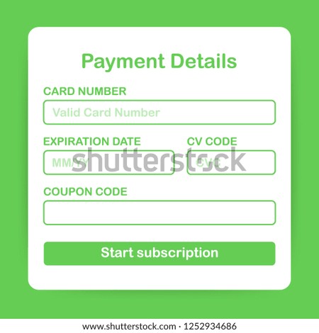 Online payment form. Online digital invoice on laptop. Vector stock illustration.