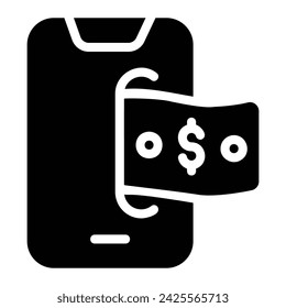 Online-Zahlung Glyph Icon Hintergrund Weiß