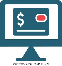 Online Payment Glyph Two Color Icon For Personal And Commercial Use.
