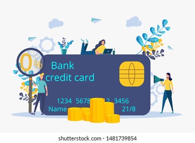 Online payment for goods, services, banking. Discounts on services, installments. Attracting customers, buyers. Metaphor of online shopping. Colorful vector illustration.