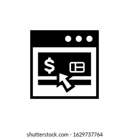 Online payment icon in black flat shape icon style design isolated on white background